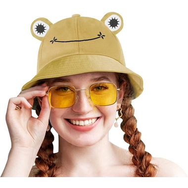 Frog Hat for Adult Teens, Cute Frog Bucket Hat