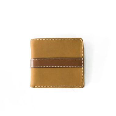 New Fashion Tan Color Man Slim Genuine Leather Bifold Short Wallet