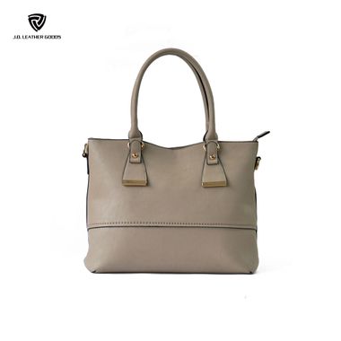 Beige Top Handles Women Formal Plain PU Handbag