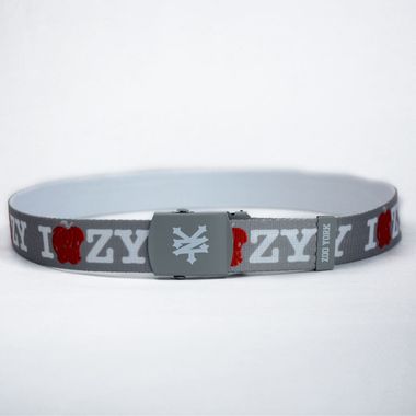 Men Printed Webbing Belt with Logo Buckle