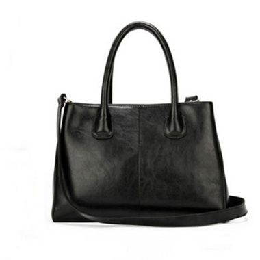 Women Black Genuine Leather Handbag