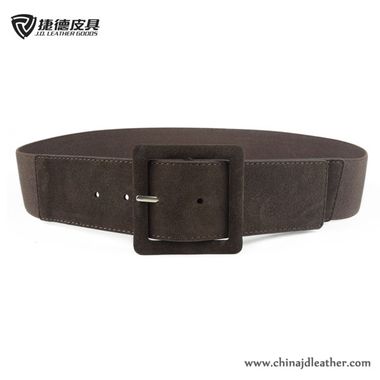 Woman Elastic Belt with Cow Suede Material