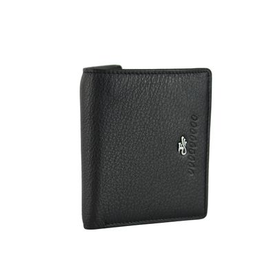 Man Genuine Leather Wallet with Metal Plate and Embossed Logo