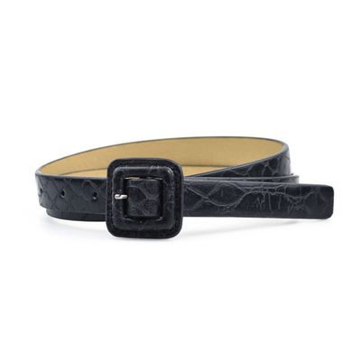 Skinny PU Textured Leather Belt with Covered Square Buckle