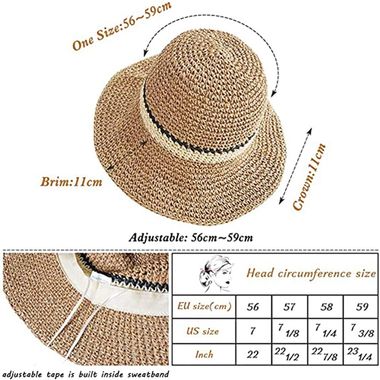 Foldable UV Protection Bucket Summer Straw Hat