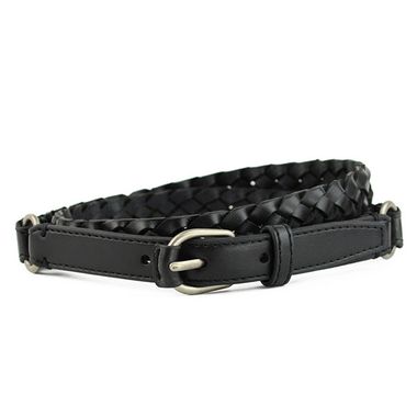 Braided Leather Belt for Women with Metal Chain