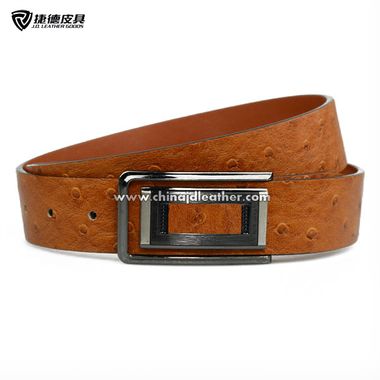 Men Fashion Ostrich Grain Leather Belt