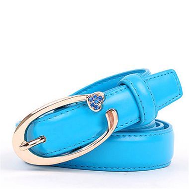 Genuine Leather Belt with Diamind Buckle