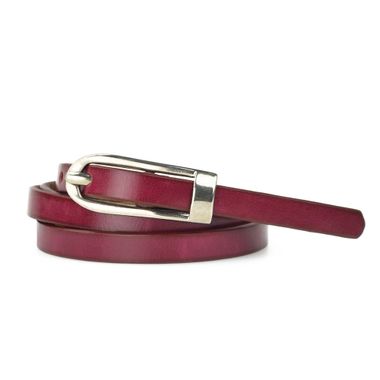 Woman Red Skinny Leather Belt