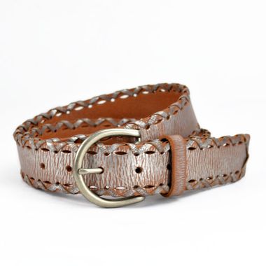 Women's Dyed Leather Belt with Straps