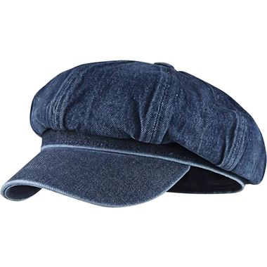 Womens Denim Visor Beret Newsboy Cap Classic Cabbie Hat