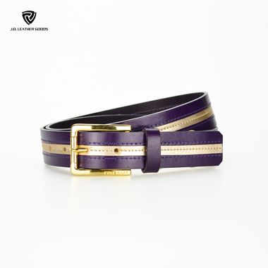 Women Double Color Leather Pin Buckle Belt