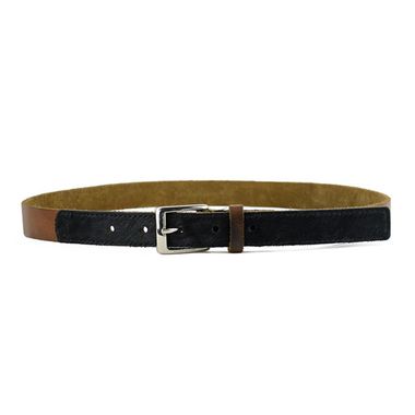 Ladies Leather Belt with Haircalf Tab & Tip