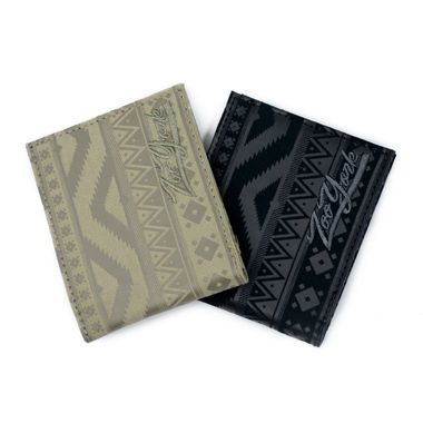 Bi-Fold Embroidered Custom Logo Aztec Printed Canvas Wallets