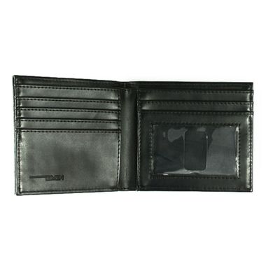 Black Studded Bi-Fold Wallet with Stamped Logo Inside