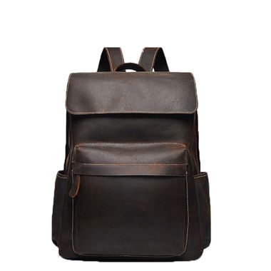 Retro Crazy Horse Leather Man Traveling Backpack