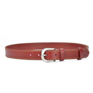 Women's Leather Belt Dyed Red