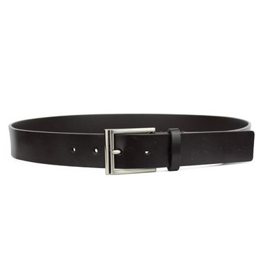Men Plain Leather Belt with Single Prong Buckle