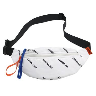 Colorful Long Zipper Pulls Chest Hip Dual-Use Nylon Sling Bag with Quick Release