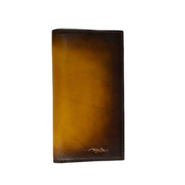 Vintage Hand-painted Luxury Men Long Italian Leather Wallet