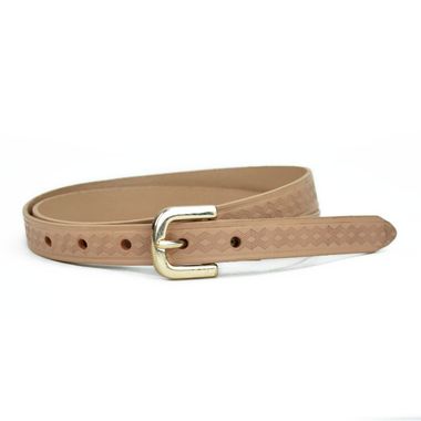 Women's Dyed Leather Belt with Grooves