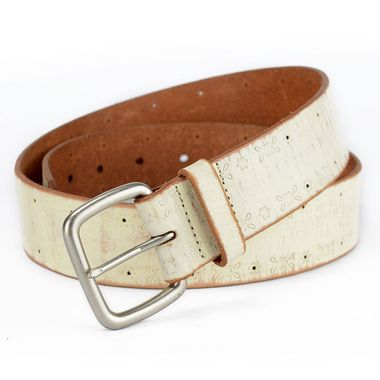 Women's Debossed Leather Belt