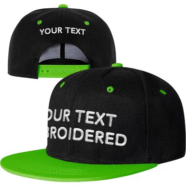 Classic Embroidered Front & Back Flat Brim Hip Pop Cap