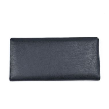 Man Bi-Fold Black Textured Long Wallet with Stamped Logo