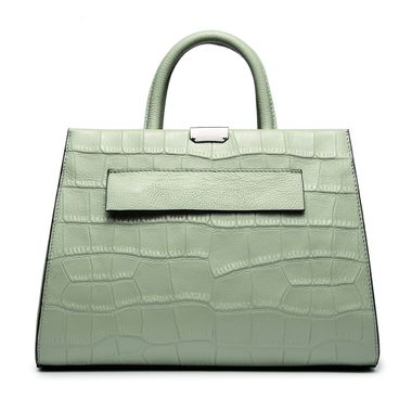 Designer Crocodile Grain Women Genuine Leather Handbag