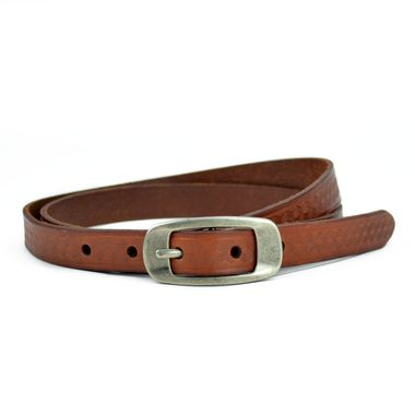 Women's Leather Belt with Grooves