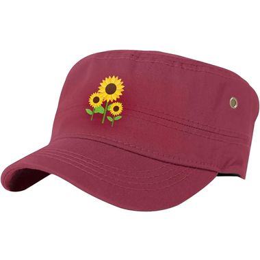 Washed Cotton Army Hat Sunflower Military Cadet Cap