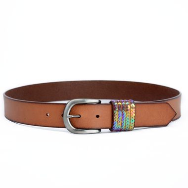 Ladies Painted Leather Split Belt