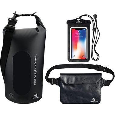 Dry Bag with 2 Zip Lock Seals & Detachable Shoulder Strap