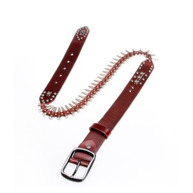 Studded Bullet Decoration Cow Leather Belt