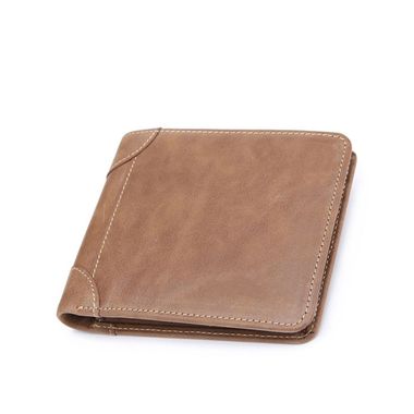 Brown Men Bifold Genuine Leather Wallet
