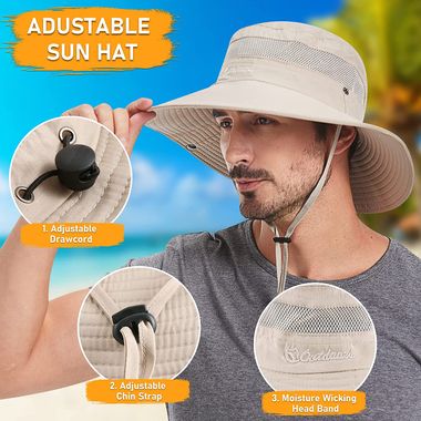 Wide Brim Cools Bucket Hat for Fishing, Hiking