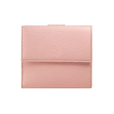 Genuine Leather Mini Folded Pink Wallet