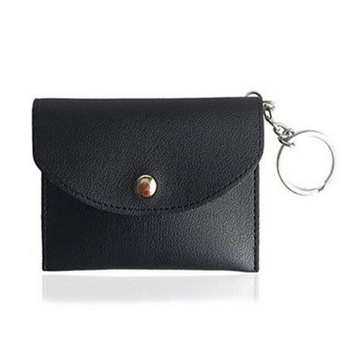 Custom Genuine Leather Credit Card Holder with Keychain/Key Ring
