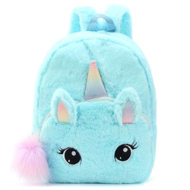 Cartoon Mini Plush Unicorn Backpack for Kindergarten Girl