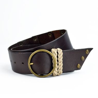 Women's Leather Belt with Triangle Tail