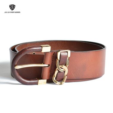 Women Brown Wide Leather Belt