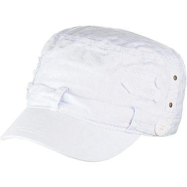 Unisex Distressed Patched Button Waffle Cadet Military Cap