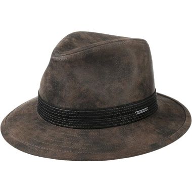 Jacky Pigskin Traveller Leather Fedore Hat